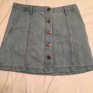 forever 21 light denim mini skirt